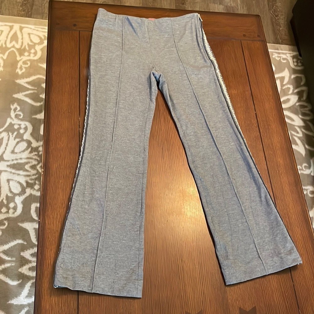 Vilagallo Knit Pant. Tuxedo stripe with pearl beads and sparkly thread. Size 38